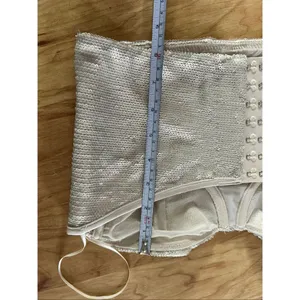 Zara sparkly corset size XS tan off white crop top going out top thumbnail 8
