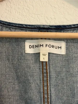 Women's Dark Blue Denim Button Vest size Large thumbnail 3