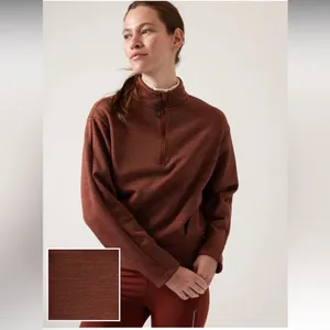 ATHLETA Altitude Polartec Half Zip‎ Sweatshirt Rust Size S Small thumbnail 2