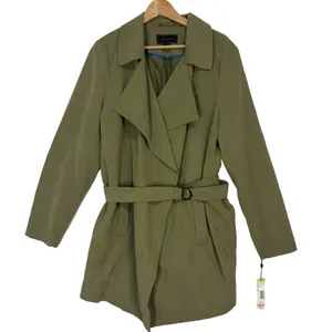 Metaphor NWT Women's Belted Trench Coat Olive‎ Green Sz XL Minimalist Neutral Utility thumbnail 2