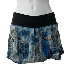 Lululemon Play Off The Pleats Skirt Reg Length Sun Dazed Multi Blue Black Sz. 2 thumbnail 1
