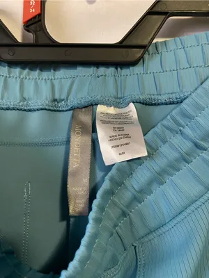 Mondetta Ribbed Drawstring Athletic Shorts - Teal Blue thumbnail 2