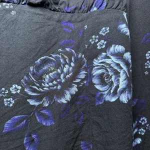 Old Navy Floral Babydoll Blouse XL Square Neck Blue Long Sleeve Cottagecore thumbnail 9