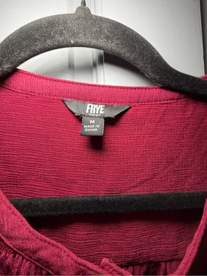 Frye Fuchsia Lace-Hem Peasant Blouse thumbnail 2