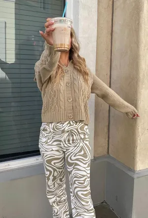 St. John's Bay Brown Knit Sweater thumbnail 1
