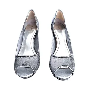 Style & Co Peep Toe Pumps Womens 9.5‎ Silver Glitter Mesh Stiletto Heels thumbnail 9