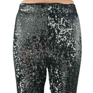 Honey Punch Black Sequin Sparkle High Waisted Skinny Leg Trousers Pants Size M thumbnail 2