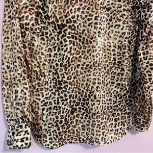 NEW Haute Hippie Tunic Top Sheer Leopard Print Chiffon Boho Modal Popover XS thumbnail 4