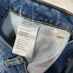 KanCan mid rise distressed raw hem skinny jean thumbnail 5