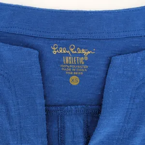 Lilly Pulitzer Luxletic Brodie Blue V-Neck T- Shirt Top Split Back Tee - Size XS thumbnail 3