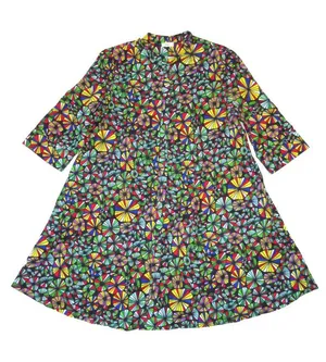 ZURI Kenya Just One Dress in Sugar Rush Cotton Button Down Shirtdress L thumbnail 1