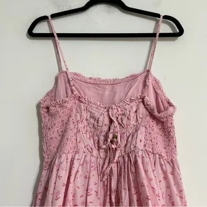 Free People Cherry Print Pink Gabby Babydoll Mini Dress Coquette Cottage Boho thumbnail 7
