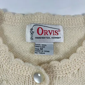 Orvis Manchester Vermont Antique 1940 100% Wool Cardigan Women’s Medium thumbnail 6