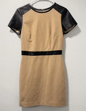 Club Monaco Size-0 Womens Dress Wool‎ Blend Lined with Leather Trim thumbnail 1