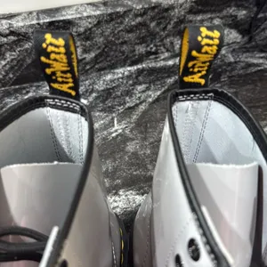 Dr. Martens Gray Combat Moto Boots 1460 with Air-Cushioned Sole thumbnail 9
