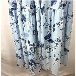 Sugar Lips Maxi‎ Dress Womens Size S Pale Blue Floral Tiered Long Sleeve Cottage thumbnail 11