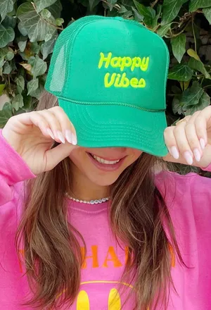 The Happy Social Club Happy Vibes Trucker Hat | OS thumbnail 2