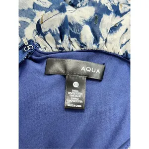 Aqua Dress Womens Size XS Formal Gown Maxi Tiered Blue White Metallic NWT‎ thumbnail 8