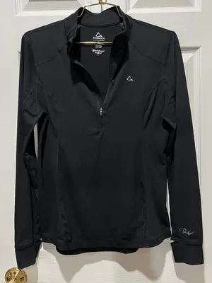 Paradox Women's Black Merino Blend Top Size Medium Long Sleeve With Thumbholes thumbnail 7