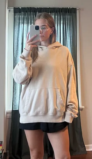 Abercrombie & Fitch Beige Hoodie - Essential Popover Hoodie thumbnail 1