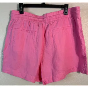 Athleta Womens XL Retreat Linen Shorts Pink Elastic Waist Drawstring Casual thumbnail 2