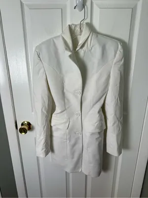 House of CB Amia White Blazer Mini Dress XS Tall thumbnail 3