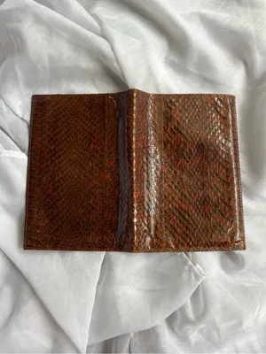 Leather Snakeskin Passport Cover Brown thumbnail 4