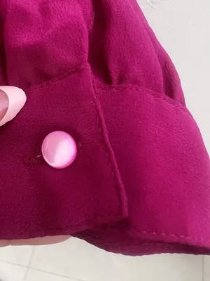 ⁠Vintage 80s 90s Magenta 100% Silk Blouse Mandarin Split Neck M⁠EDIUM NEW thumbnail 5