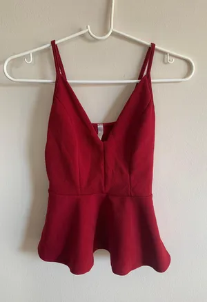Red Peplum Tank Size XS thumbnail 1