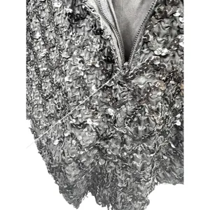 Vintage Women's Black Sequin‎ Textured High Waist Shorts Glam Party Festival 12 thumbnail 5
