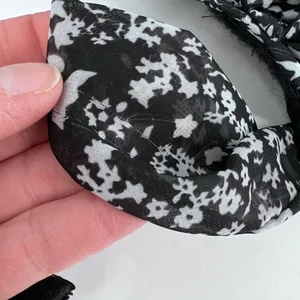 Laundry By Design Packable Wide Brim‎ Visor Hat Black Floral Trim Travel NWT thumbnail 5