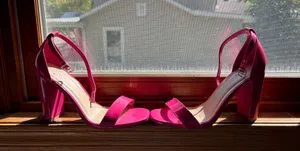 Hot Pink Block Heels Size 7.5 thumbnail 1