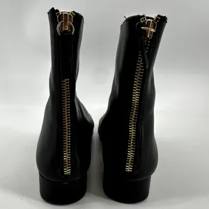 J.Crew Roxie Ankle Boots Back-Zip Leather Low Heel Center Seam Black 6.5 thumbnail 5