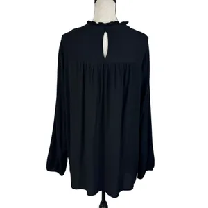 Torrid SZ 2 (2X-Large) Tunic Top Embroidered Ruffled Neck Long Balloon Sleeves thumbnail 6