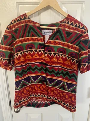 J. Stevens by Carol Eacritor Aztec Print Blouse thumbnail 1
