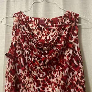 212 Collection Medium Red, Black, Gray, and White blouse. Red thumbnail 2