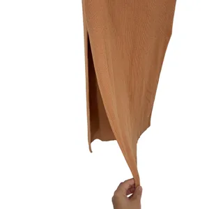FP Beach Free People Ribbed Knit Tank Maxi Skirt Set Brown Cotton Size L thumbnail 5