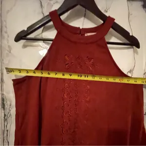 Altar’d State Rust Halter Top, suede feel, detailed overlay Size Large thumbnail 8