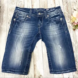 Miss Me JP5091BM Bermuda Peace Out Studded Low Rise Denim Jean Shorts 25 thumbnail 2
