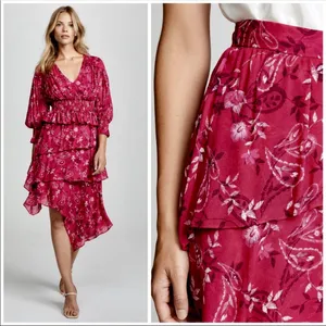 Anthropologie NWT Steele Floral Asymmetrical Skirt thumbnail 2
