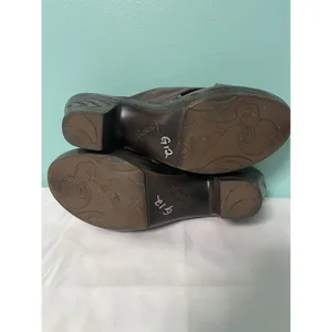 KRAVINGS Brown LEATHER HEELED CLOGS WOMENS SIZE 10M S-399‎ thumbnail 6
