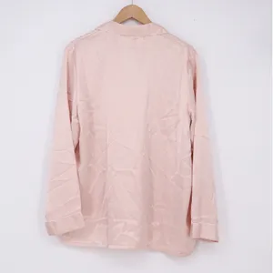 Yimanie Pajama Set Women XL Pinstripe Pink Metallic Button-down Excellent thumbnail 3
