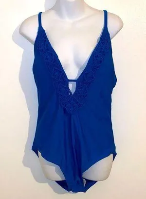 Christina (Maillots) 1 piece Blu-Blue Swim Suit Size XL NEW thumbnail 2