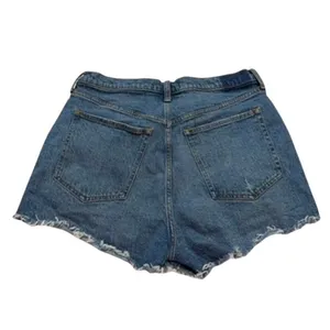 Abercrombie & Fitch High Rise Curve Love The Mom Short in Blue Wash, Size 14/32 thumbnail 4