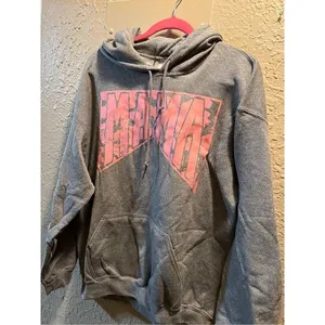 Gildan MAMA Grey Hooded Sweatshirt Size Large thumbnail 2