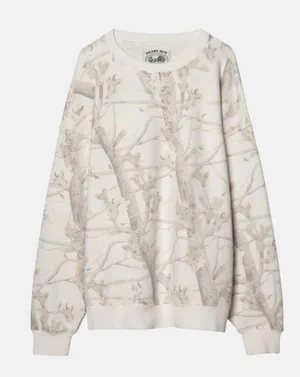 Dairy Boy Woodland Camo White Gray Oversized Crewneck thumbnail 1