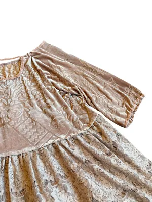 Free People Burnout Top Shirt Pink Blouse Crushed Velvet Flowy Tiered Size Small thumbnail 10