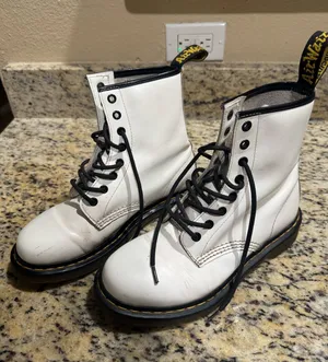 Dr. Martens White Patent Boots thumbnail 1