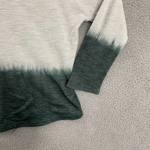 YA Los Angeles Women M Gray Green Dip Dye Pullover Casual Hoodie‎ thumbnail 3