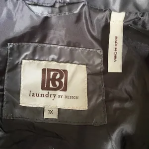 Laundry by Design Gray Puffer Coat Faux Fur Hood Removable Trim Insulated Sz 1X thumbnail 6